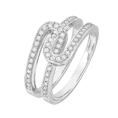 Bague Dinh Van Maillon Star XS en or blanc et diamants