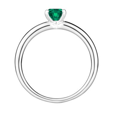 Solitaire Lepage Evidence en or blanc émeraude brillant - Front