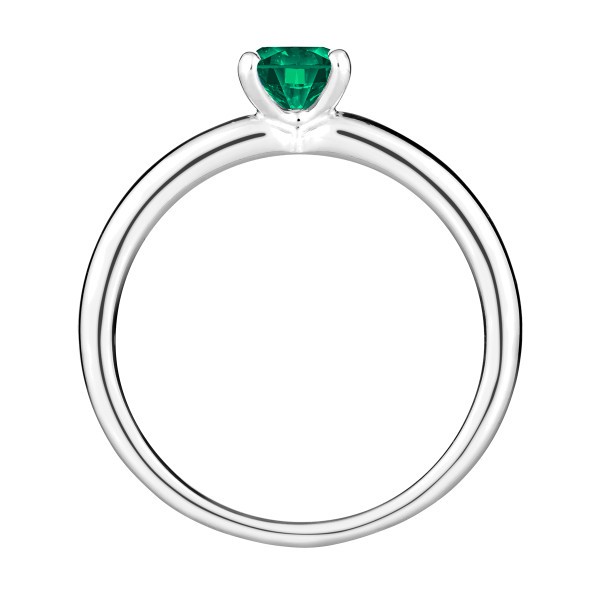 Solitaire Lepage Evidence en or blanc émeraude brillant - Front