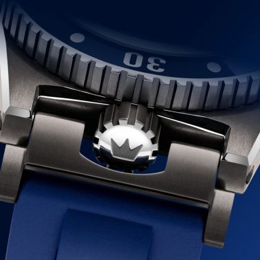 Montre ZRC Grands Fonds 3000 Titane cadran bleu bracelet caoutchouc bleu 42 mm