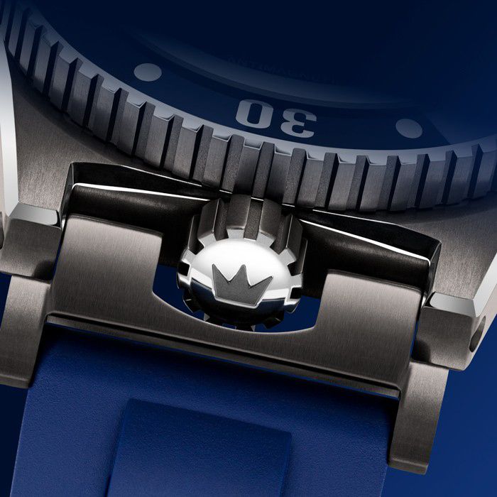 Montre ZRC Grands Fonds 3000 Titane cadran bleu bracelet caoutchouc bleu 42 mm