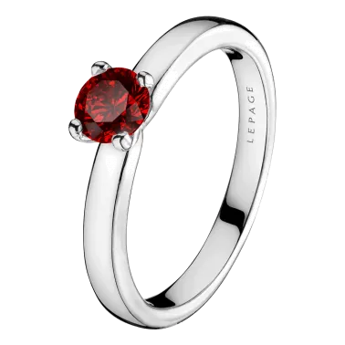 Solitaire Lepage Evidence en or blanc rubis brillant - Soldat