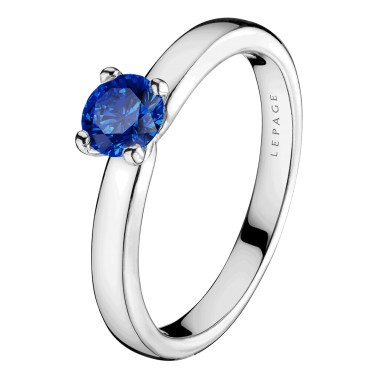 Solitaire Lepage Evidence en or blanc saphir brillant - Soldat