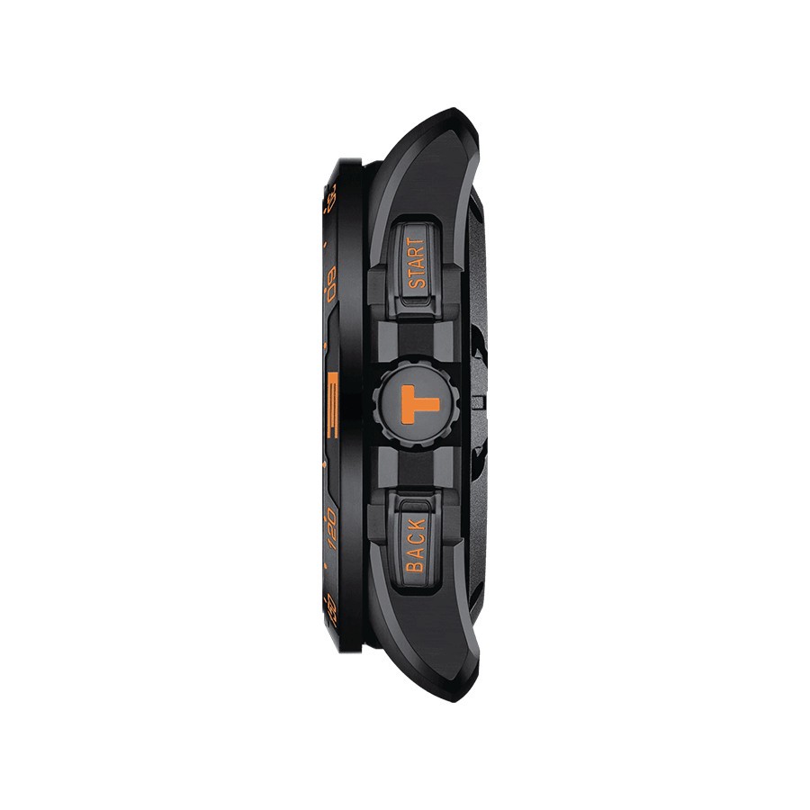 Montre Tissot T-Touch Connect Solar index orange bracelet noir 47,5 mm
