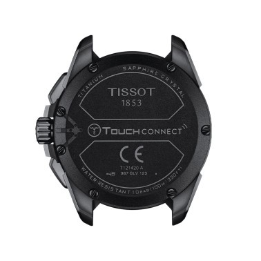 Montre Tissot T-Touch Connect Solar index orange bracelet caoutchouc noir 47,5 mm T121.420.47.051.04