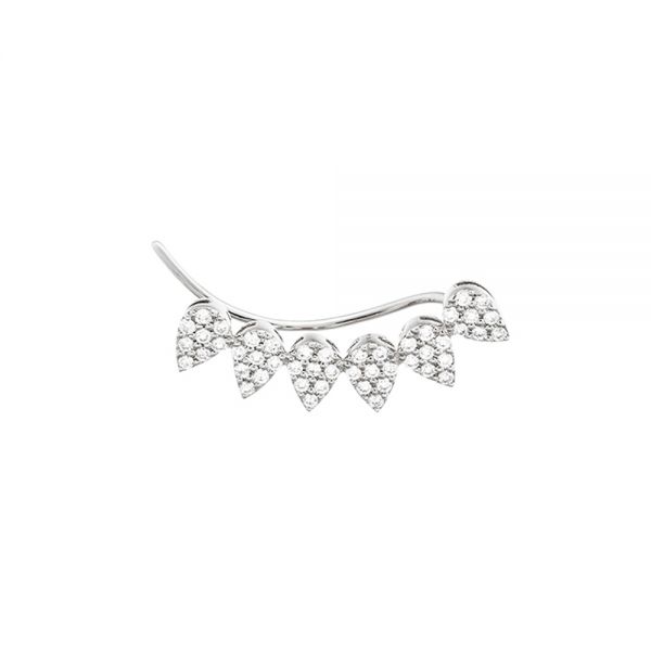 Boucle d’oreille Dis moi oui barrette en or blanc et diamants (prix unitaire)