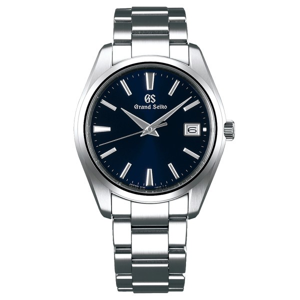 Montre Grand Seiko Heritage quartz cadran noir bracelet acier 3 maillons 40 mm