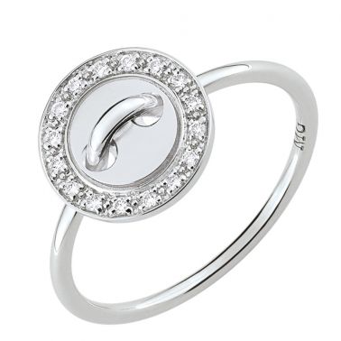 Bague Boutons de Louise or blanc et diamants