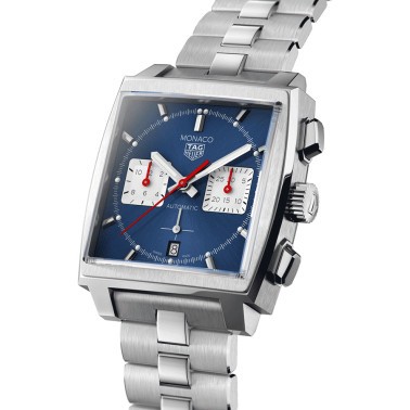 Montre TAG Heuer Monaco Calibre HEUER 02 cadran bleu bracelet acier 39 mm CBL2111.BA0644