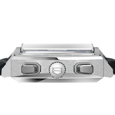 TAG Heuer Monaco Caliber HEUER 02 watch black dial black leather strap 39 mm