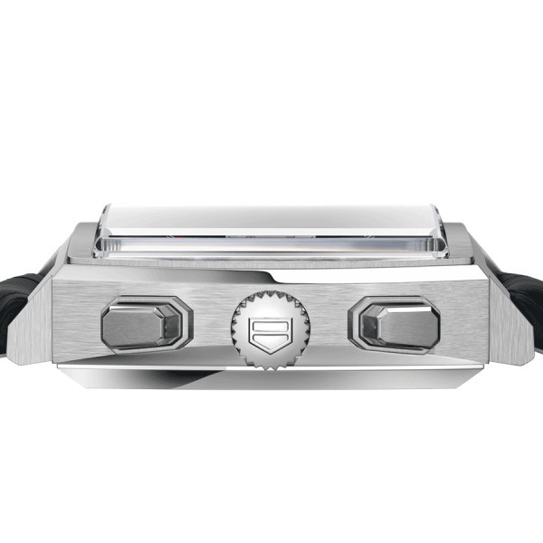 TAG Heuer Monaco Caliber HEUER 02 watch black dial black leather strap 39 mm