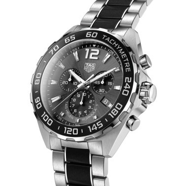 Montre TAG Heuer Formula 1 chronographe quartz cadran gris bracelet acier 43 mm