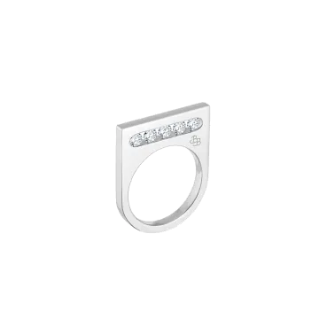 Bague La Brune et La Blonde Funambule en or blanc 5 diamants - Soldat_PL