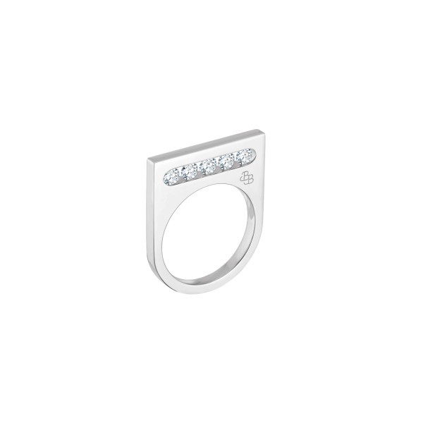 Bague La Brune et La Blonde Funambule en or blanc 5 diamants