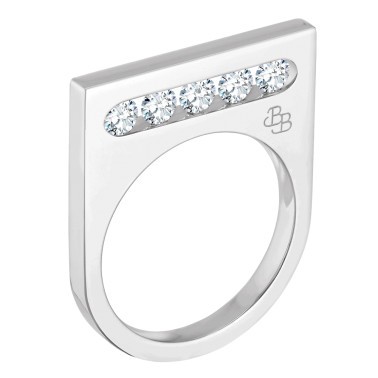 Bague La Brune et La Blonde Funambule en or blanc 5 diamants