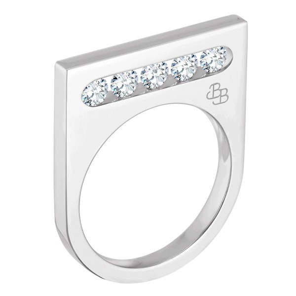 Bague La Brune et La Blonde Funambule en or blanc 5 diamants
