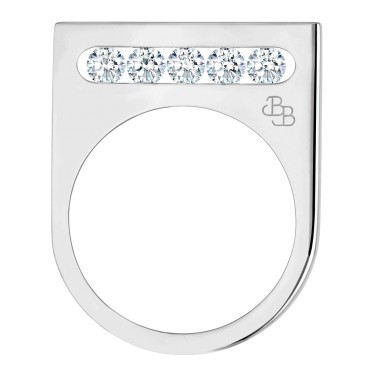 Bague La Brune et La Blonde Funambule en or blanc 5 diamants