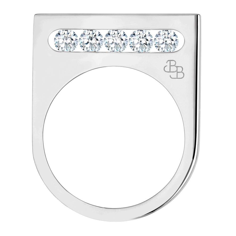 Bague La Brune et La Blonde Funambule en or blanc 5 diamants