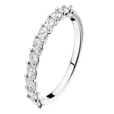 Alliance Lepage Suzanne en or blanc et diamants taille navette