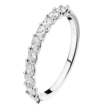 Alliance Lepage Suzanne en or blanc et diamants taille navette