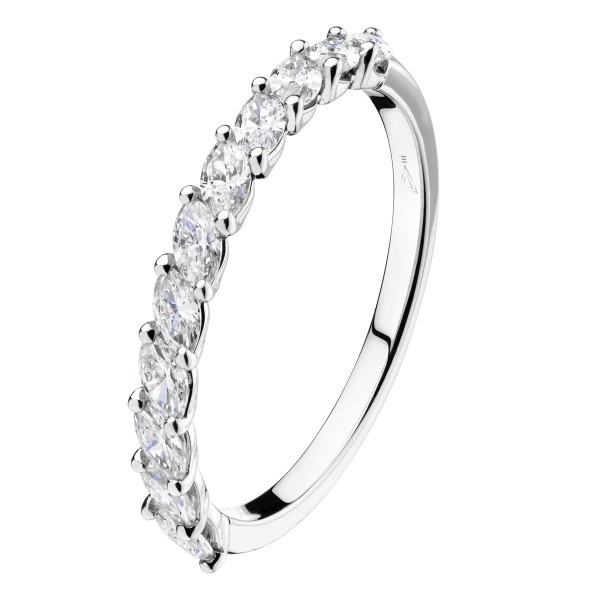 Alliance Lepage Suzanne en or blanc et diamants taille navette