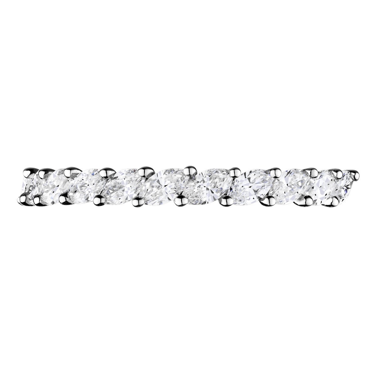 Alliance Lepage Suzanne en or blanc et diamants taille navette
