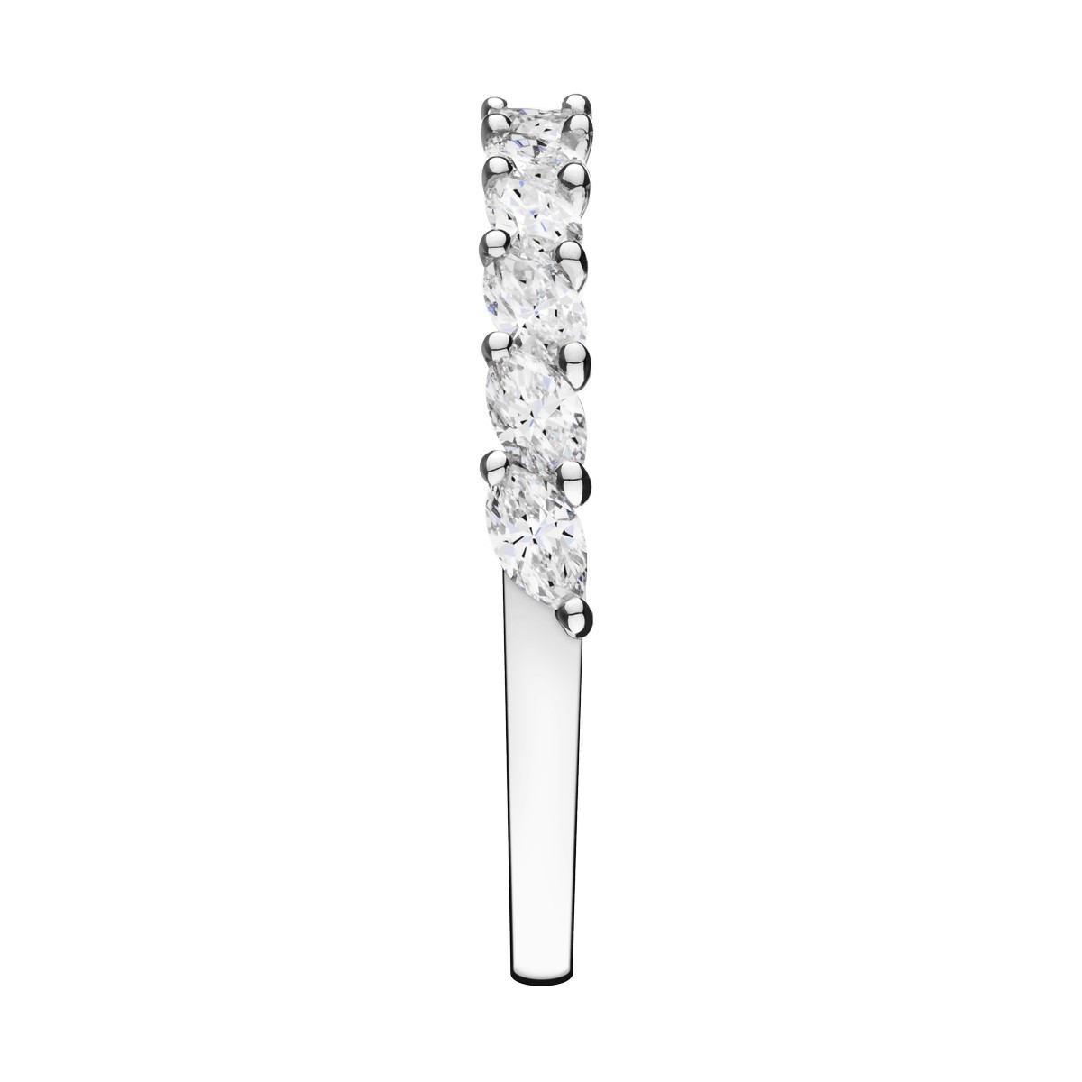 Alliance Lepage Suzanne en or blanc et diamants taille navette