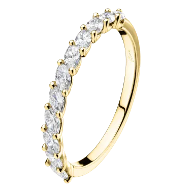 Alliance Lepage Suzanne en or jaune et diamants taille navette