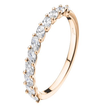 Alliance Lepage Suzanne en or rose et diamants taille navette
