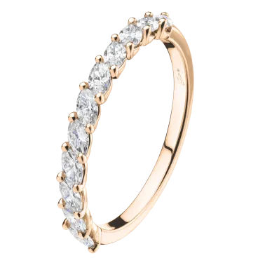 Alliance Lepage Suzanne en or rose et diamants taille navette