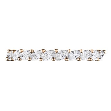 Alliance Lepage Suzanne en or rose et diamants taille navette