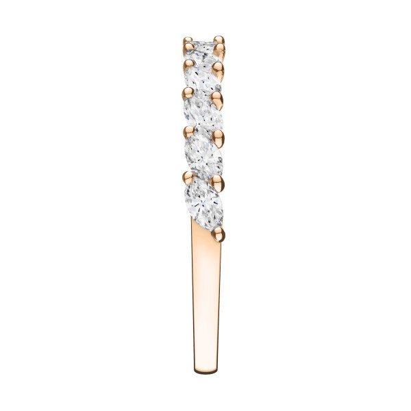 Alliance Lepage Suzanne en or rose et diamants taille navette