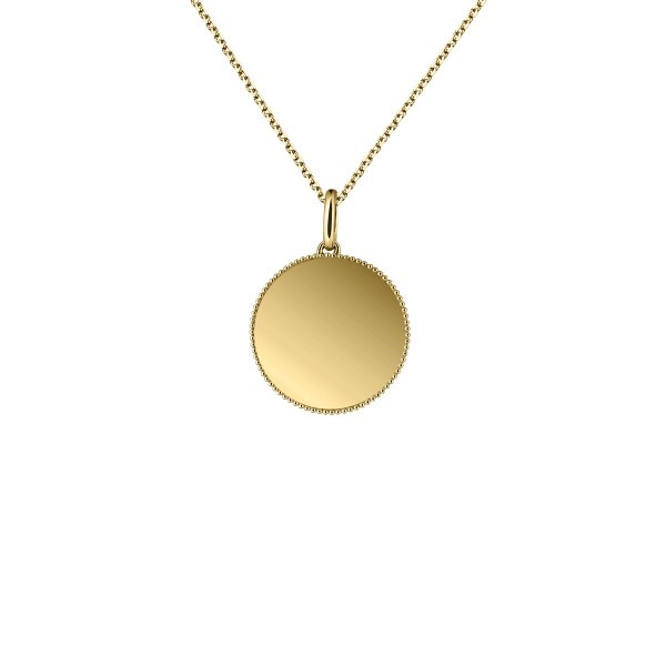 Médaille Lepage Colette Lune Perlée Or en or jaune - LEM9ORJ