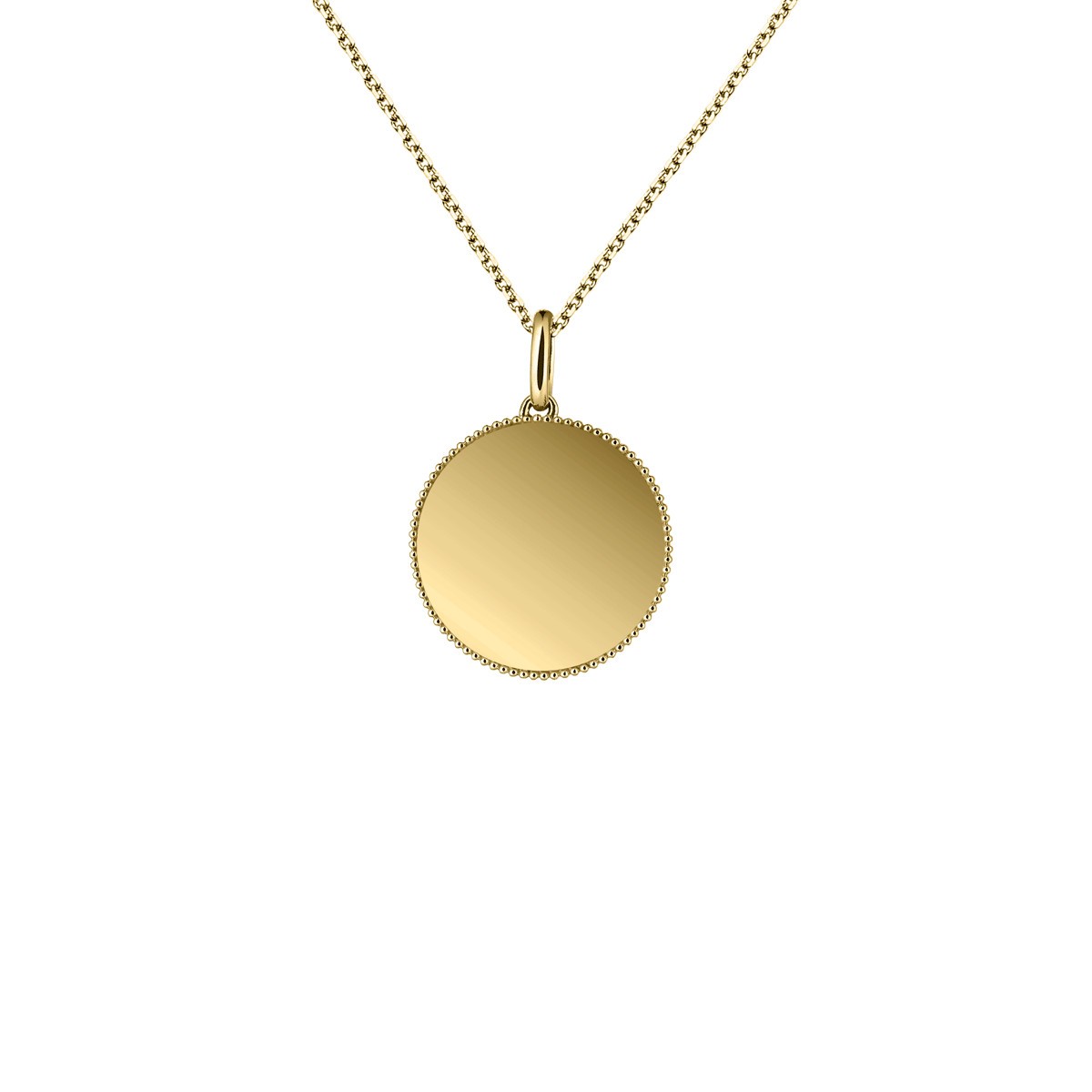 Médaille Lepage Colette Lune Perlée Or en or jaune - LEM9ORJ