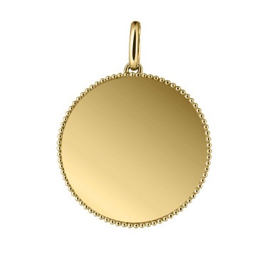 Médaille Lepage Colette Lune Perlée Or en or jaune - LEM9ORJ