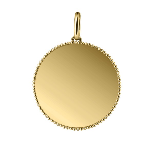 Médaille Lepage Colette Lune Perlée Or en or jaune - LEM9ORJ