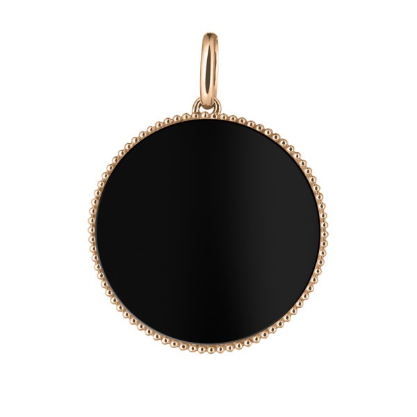 Medal Lepage Colette Lune Perlée in pink gold and onyx