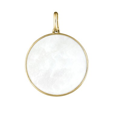 Médaille Lepage Colette Lune en or jaune et nacre blanche