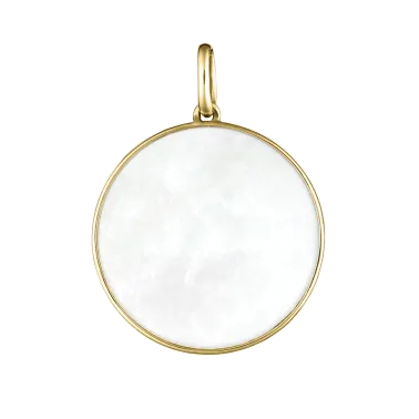 Médaille Lepage Colette Lune en or jaune et nacre blanche