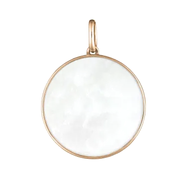 Médaille Lepage Colette Lune en or rose et nacre blanche