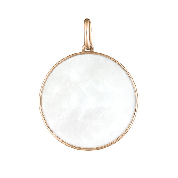Médaille Lepage Colette Lune en or rose et nacre blanche