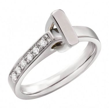 Bague Lilistone Originale étrier en or blanc et diamants