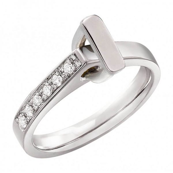 Bague Lilistone Originale trier en or blanc et diamants