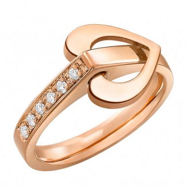 Bague Lilistone Originale cœur en or rose et diamants