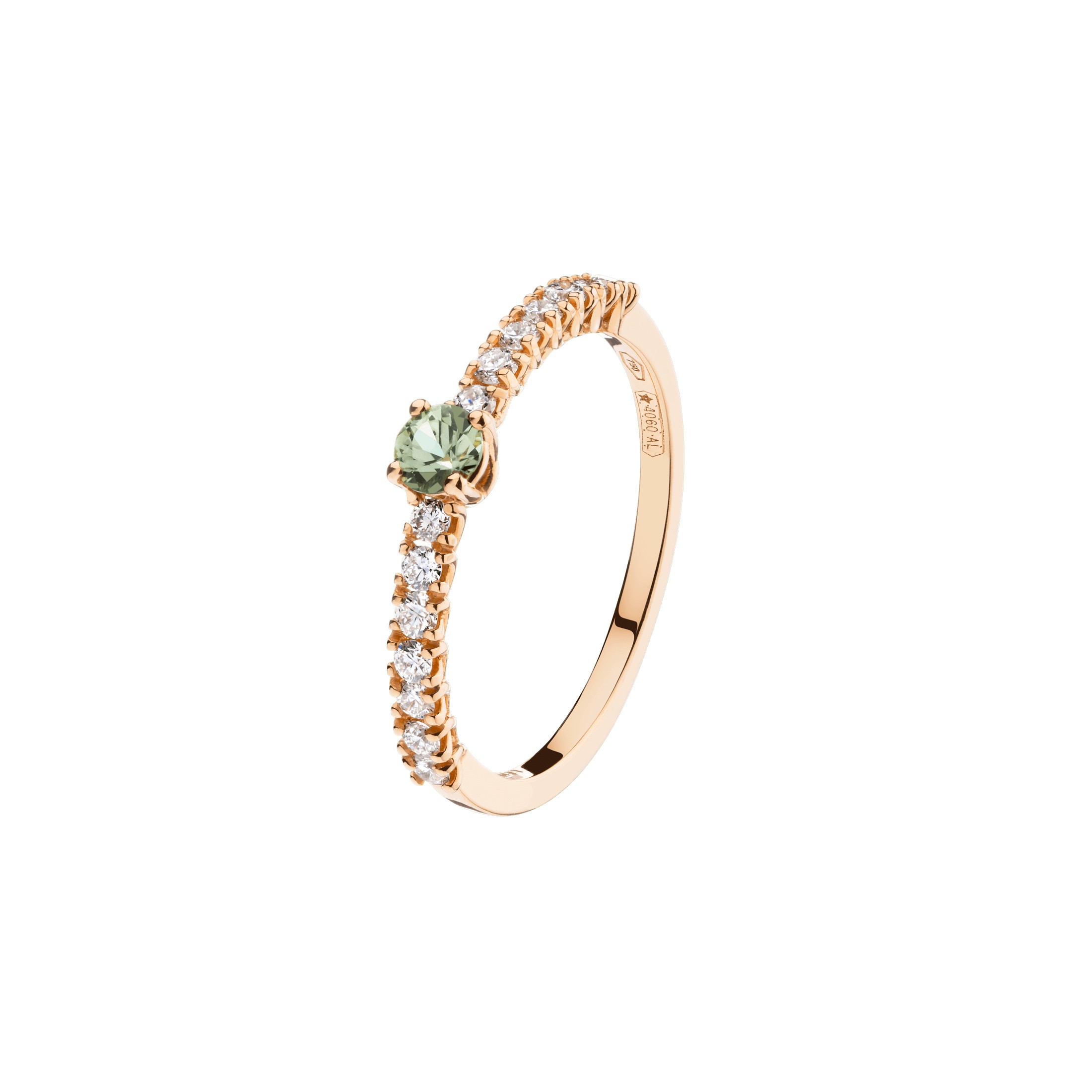 Bague or rose femme Wabi Sabi saphir vert diamants AN2868RZVE Lepage