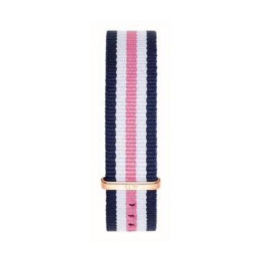 Bracelet de montre Daniel Wellington Southampton NATO bleu blanc et rose 18 mm