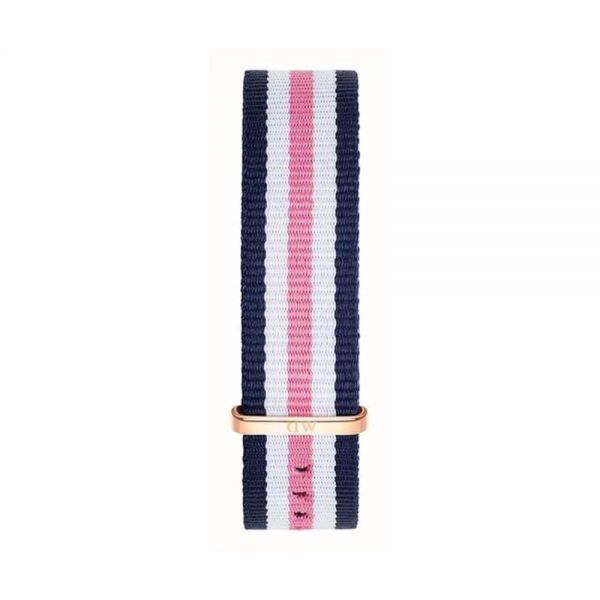 Bracelet de montre Daniel Wellington Southampton NATO bleu blanc et rose 18 mm