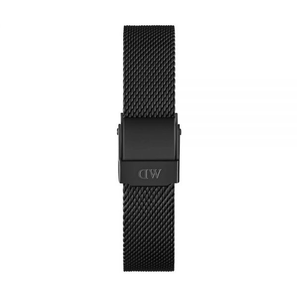 Bracelet de montre Daniel Wellington Petite Ashfield acier pvd noir maille milanaise 12 mm