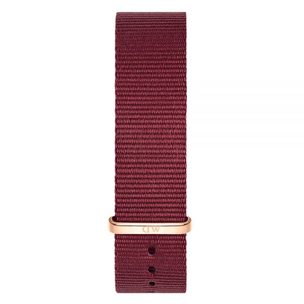 Bracelet de montre Daniel Wellington Roselyn NATO rouge bordeaux 18 mm