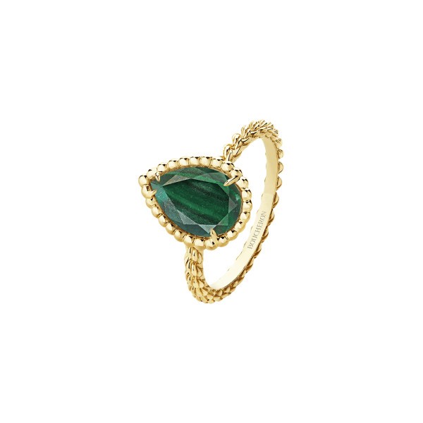 Bague Boucheron Serpent Bohème en or jaune et malachite JRG02795